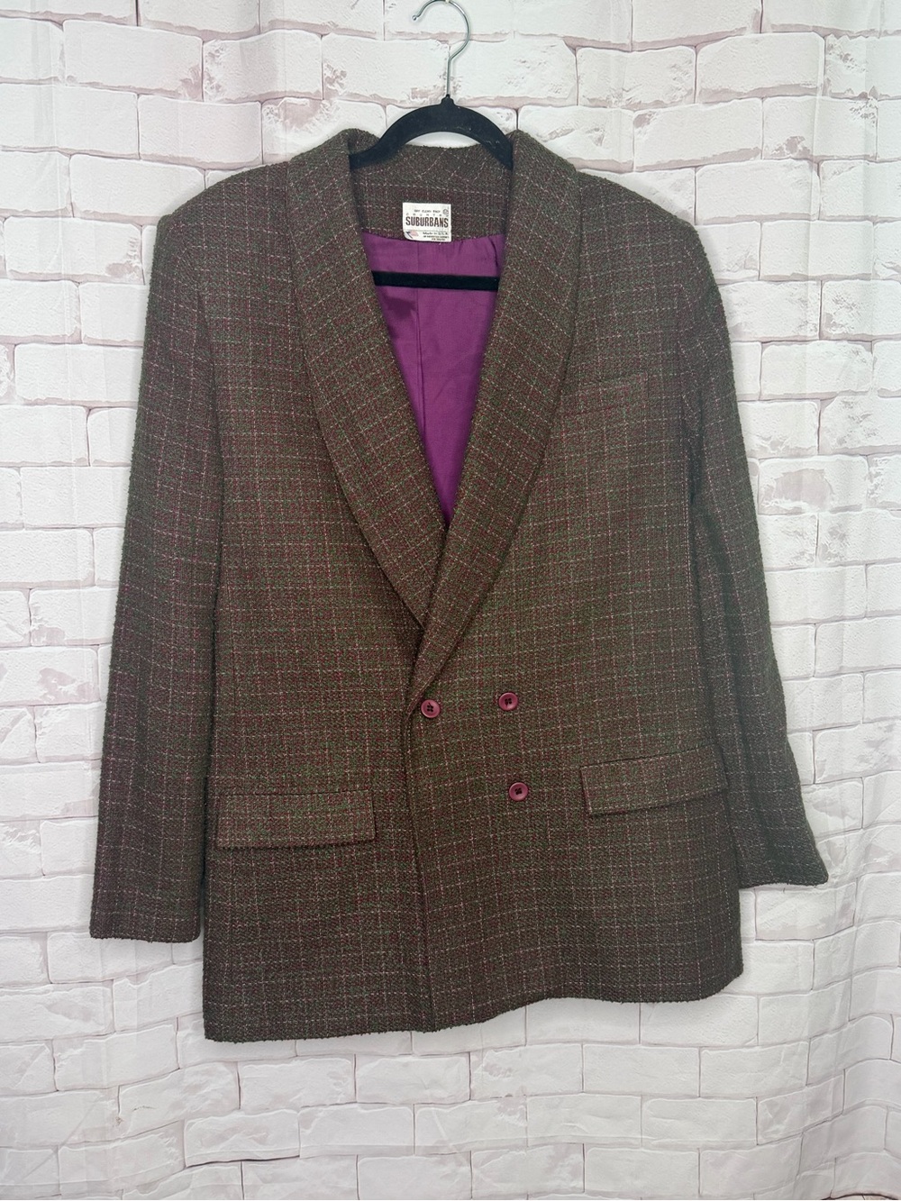 Vintage Country Suburbans Tweed Blazer Jacket | Made in‎ USA | Size 12